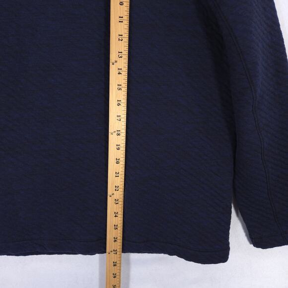 Tommy Bahama Henley Sweater Mens M Navy Quilted Mock Neck Long Sleeve Pullover - Picture 7 of 10